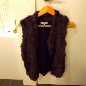 Genuine fur and wool vest